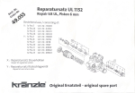 Kränzle 49055 Reparatursatz Unloaderventil K1152
